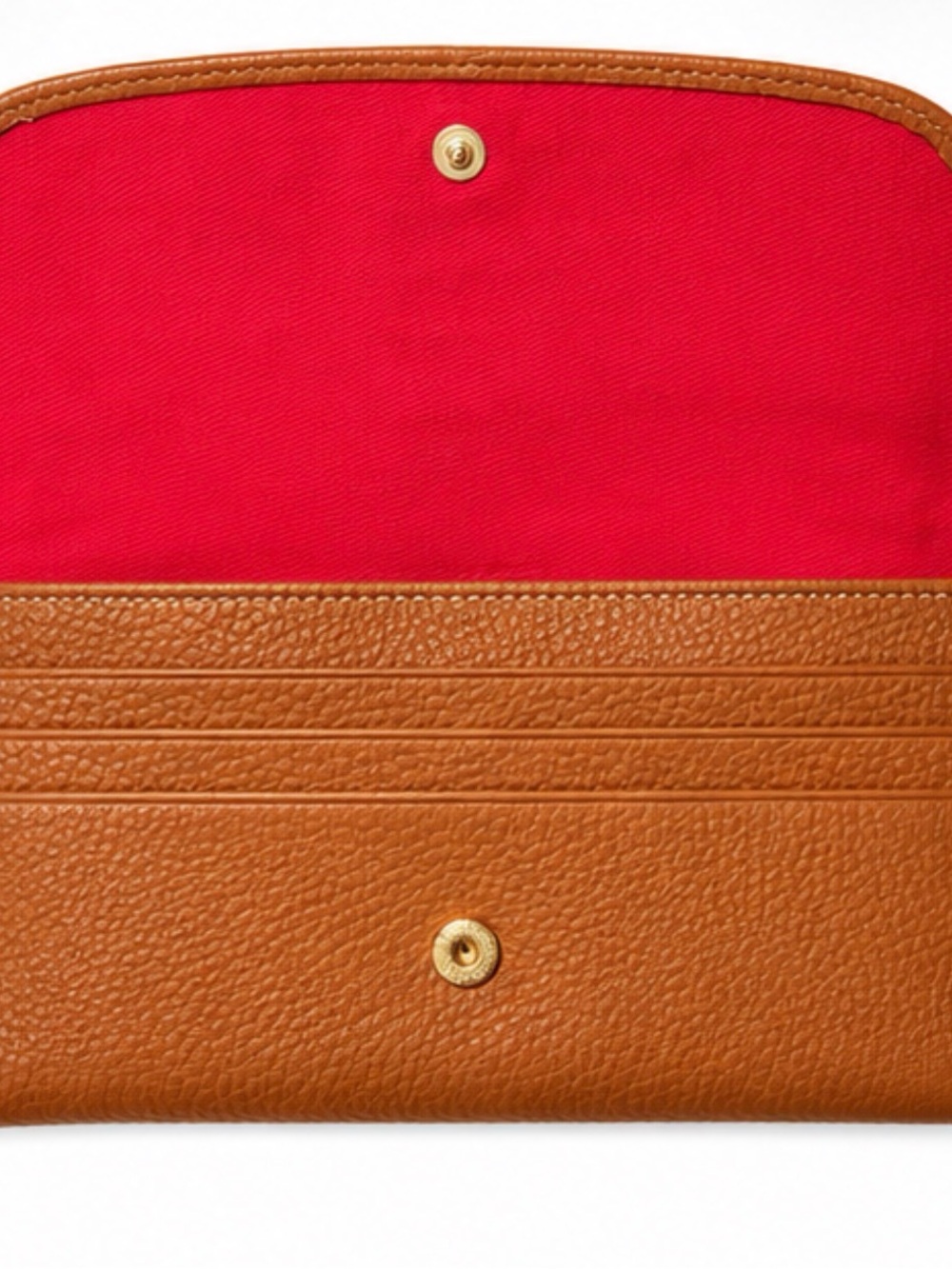 Dooney & Bourke Vintage Pebble Grain Leather Wallet Natural Tan Red Lining - Picture 2 of 5